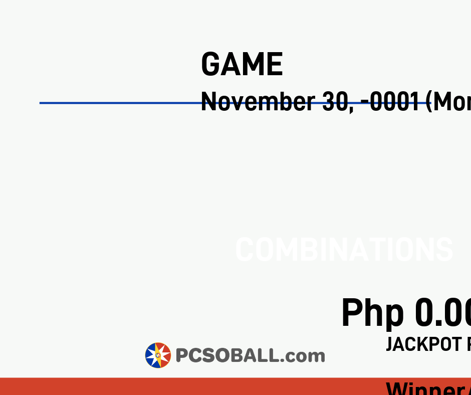 GAME November 30, -0001 (Tuesday) Result