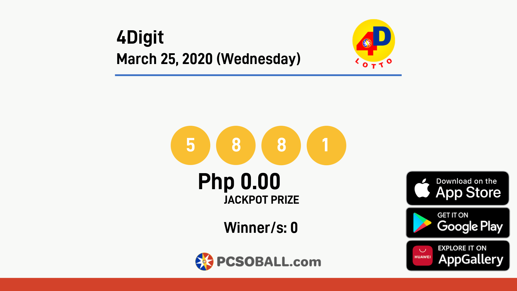 4Digit March 25, 2020 (Wednesday) Result